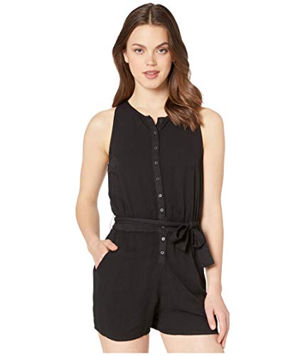 RVCA Women Latter Lounge Romper Black Medium