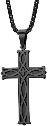Rehoboth Men's Irish Celtic Knot Cross Pendant Necklace for Womens Mens Stainless Steel 24