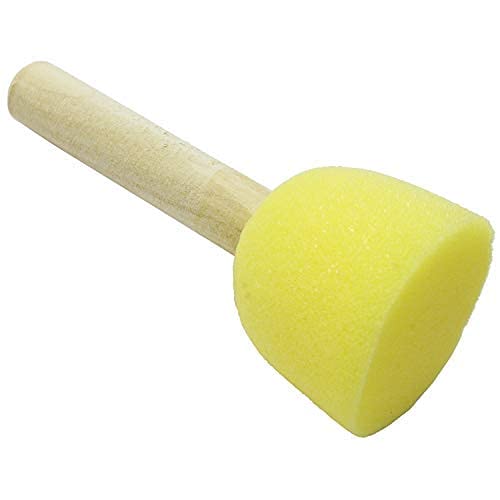 53ARTS 4Pcs Round Stencil Sponge Dabber with Wooden Handle, Foam Brushes Set, Stippler Painting Tools, DIY Arts & Crafts Tool Supplies with Different Sizes (Yellow)