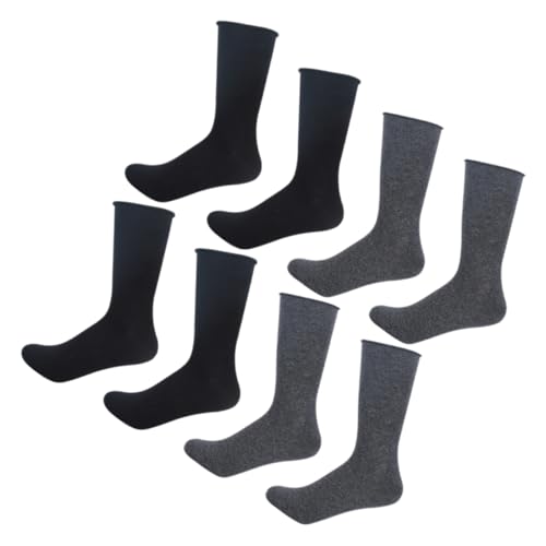 Beavorty Men's Diabetic Care Socks 4 Pairs Soft Cotton Elastic Nursing Wide Fit for Elderly Foot Protection Suitable for Daily Wear