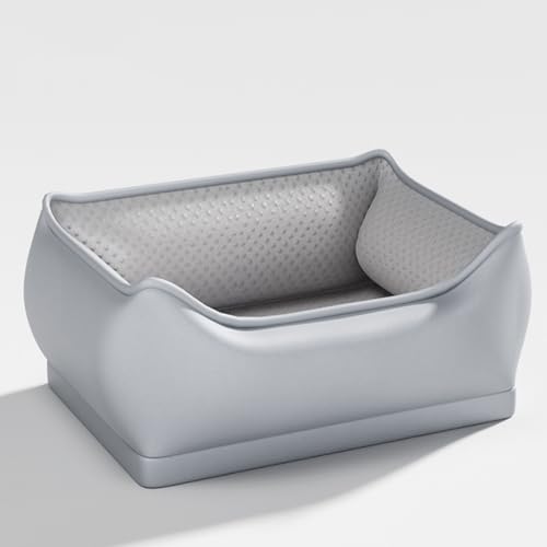 ペットヒーター ホットカ 猫ベッド ホットカーペット付きUSB接続 3段階温度調節 洗える 猫 小型犬向け 暖かい 冬 ペットベッド (薄い灰色, 90×70×25cm)
