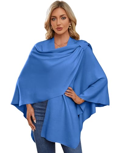 Image of PULI Womens Cross Front Poncho Shawl Wrap Elegant Wedding Formal Gift