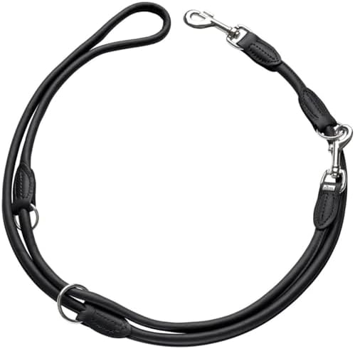 HUNTER Round/Soft Führleine | Leder, rundgenäht, Farbe: schwarz, Größe: 10/200