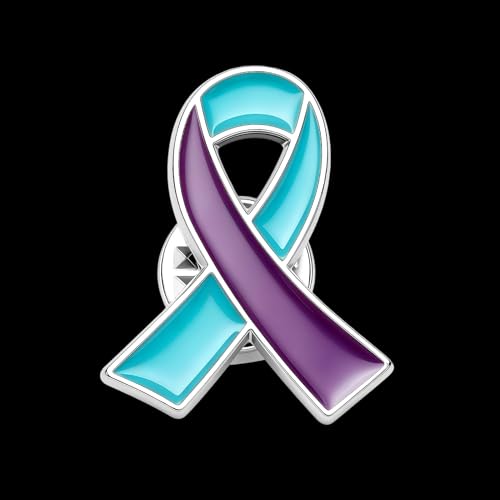 Image of 6Pcs Awareness Enamel Ribbon Lapel Pins Ribbon Brooch Pin for Charity Events Survivor Campaign Party Favors Supplies