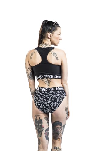 Gothicana By Emp Donna Top Bikini Nero Con Stampa Prentagram M - 4