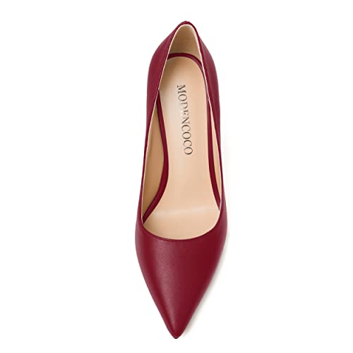 MODENCOCO Womens Fashion Slip On Sexy Pointed Toe Matte Party Stiletto High Heel Pumps Dress Shoes 4 Inch3