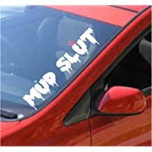 Dabbledown Decals Mud Slut Large Car Truck Window Windshield Lettering Decal Sticker Decals Stickers JDM Drift Dub Vw Lowered JDM Fresh Detailed Stance Fitment 4x4