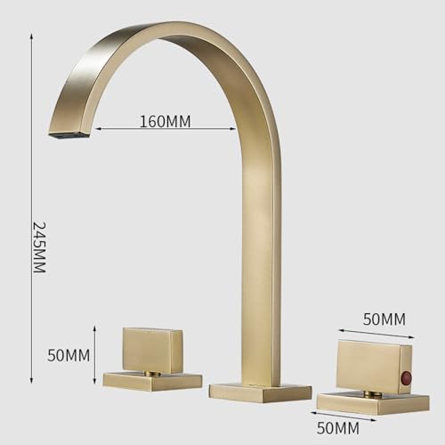 Robinet cascade pour lavabo double poignée pour un réglage précis de l'eau - 3