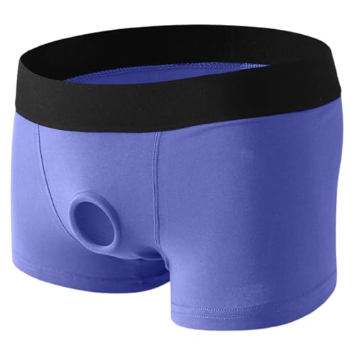 Summer Code String - Lencería sexy para hombre, corte out, color azul, morado, L