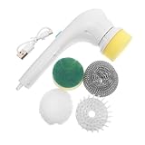 Alipis Multi-Function Cordless Electric Scrubber Cleaning Brush with Interchangeable Heads for Bathroom and Kitchen Lightweight and Design for Easy Use