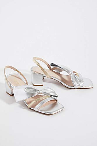 Cecelia New York Cosette Slingback Heels Silver Gold Open Block Heel Retro Pumps2