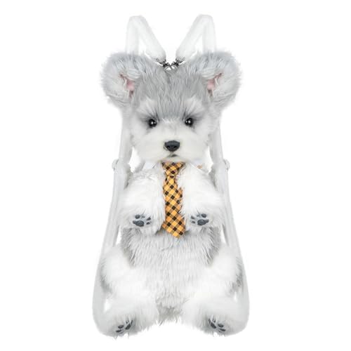Image of Chongker Dog Shaped Backpack, Handmade Realistic Stuffed Animals Backpack, Cute Dog Plush Bag