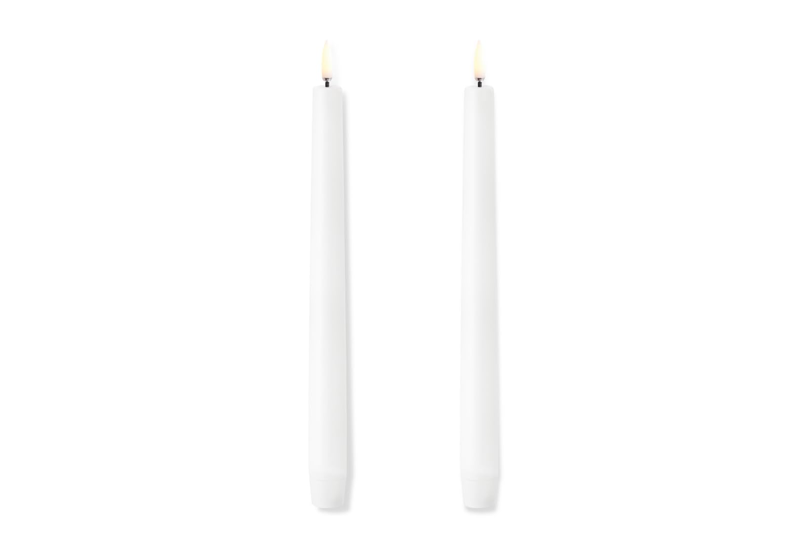 UYUNI Piffany Copenhagen Lighting flammenlose LED-Kerzen, batteriebetrieben, konisch, mit Schalter Nordisches Weiß, Doppelpack (Nordisches Weiß, W2,3 x H25 cm)