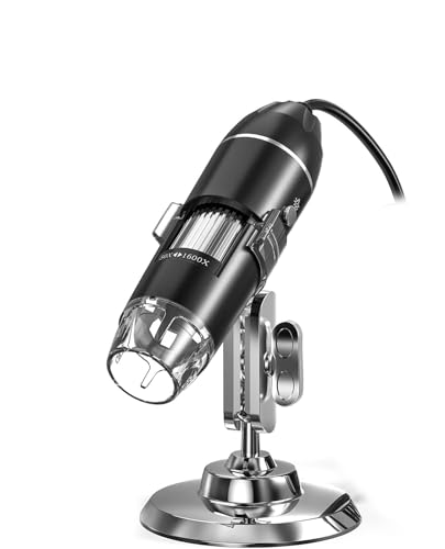 Image of Tobo USB Digital Microscope 50X to 1600X, 8 LED Magnification Microscope Camera, with Metal Stand,Compatible with Mac Window 7 /8 /10 Android Linux,Handheld USB Phone Microscope(USB-1600x) - TD-587IM