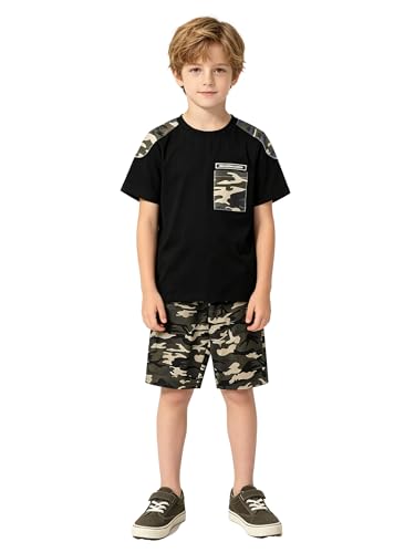 Ensemble camouflage enfants 2 pièces t-shirt long et pantalon