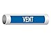 ComplianceSigns.com Vent (White Legend On Blue Background) ASME A13.1 Pipe Label Decal, 8x2 inch 5-Pack Vinyl for Pipe Markers