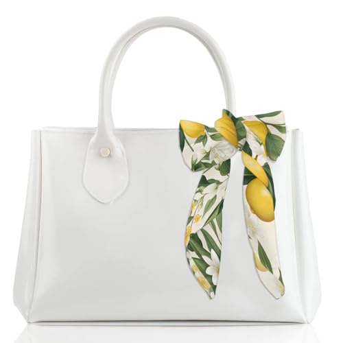 Cartoon Lemon Leaves Fashion Hair Scarf Lightweight Silk Feeling Head Scarf Square Bandanas for Women4