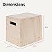 Amazon Basics 3-in-1 Wooden Plyo Box, Non-Slip Plyometric Jump Box for Home Gym, 16