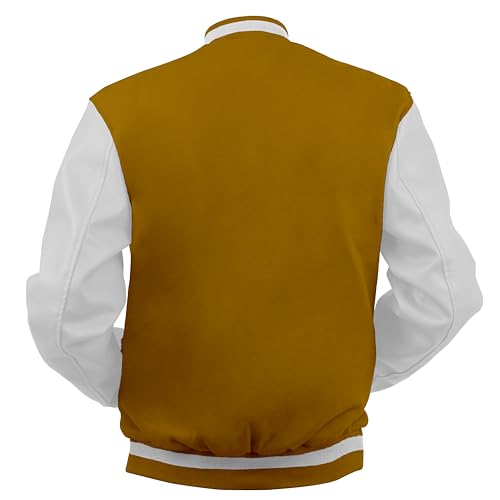 Image of Baseball Wool Letterman Varsity Faux Leather Sleeve For Men | Wool Varsity Bomber Jacket
