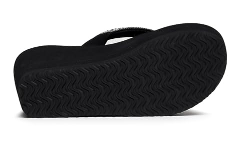 Womens Platform Flip Flops Rhinestone Wedge Sandal Soft Cushion Beach Thong Sandals4