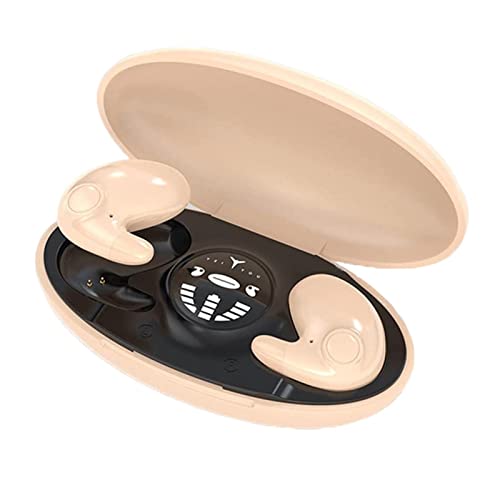Gusengo Invisible Earphones, Sleep Headphones With Microphone, Invisible Sleep Wireless Earphone IPX5 Waterproof, Flat In Ear Headphones For Commute Sports Sleep, Touch Control (Skin Color)