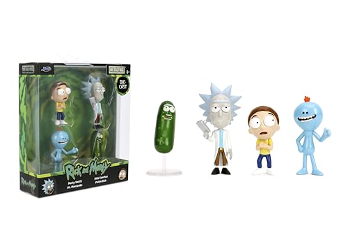 Jada Rick and Morty Metalfigs 4-Pack Collectible Die-Cast Figures 2.5-Inch Scale Rick Morty Meeseeks Pickle Rick Toys