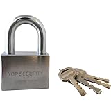 AIAI ディスク南京錠 防犯 物置 門扉 鍵4本入 シルバー 横幅50mm IB-074