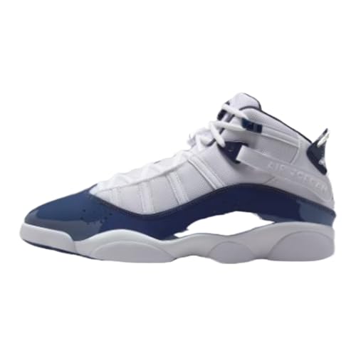 Jordan 6 Rings Mens Shoes (322992-124, White/Midnight Navy/Neutral Grey)