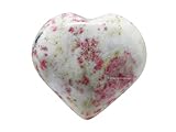 Cinnabarite Crystal Heart Palm Stone - Pocket Massage Worry Stone for Natural Body Chakra Balancing, Reiki Healing and Crystal Grid