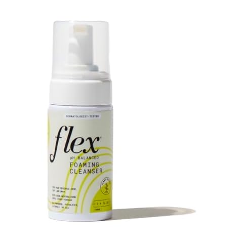 FLEX Foaming Cleanser – Plant-Based and pH-Balanced Feminine Wash for Silicone Period Cups, Discs and Your Body (3.4 oz.) Cover