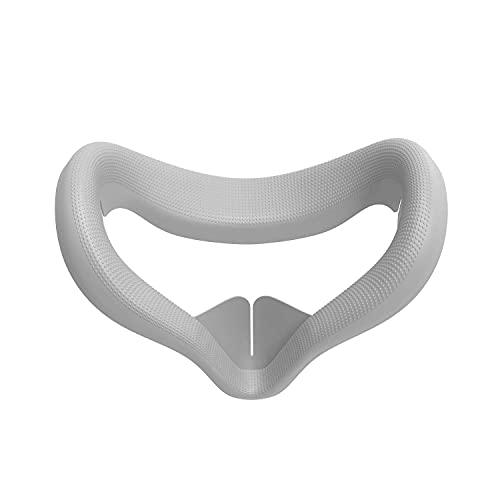 AMVR VR Cubierta Facial De Silicona, Funda De Silicona , a Prueba De Sudor, Impermeable, Antisuciedad, Repuesto para Cojín Facial, Accesorios (Gris, 1 Unidad) Cover