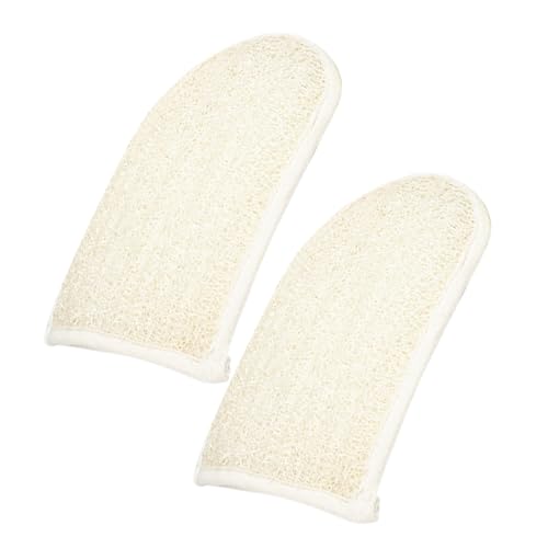 Luxshiny Guantes Exfoliantes de Ducha de Lufa Natural, 2 Piezas, Tamaño Compacto, para Exfoliación Corporal Profunda, Limpieza y Eliminación de Células Muertas, Ideales para Baño
