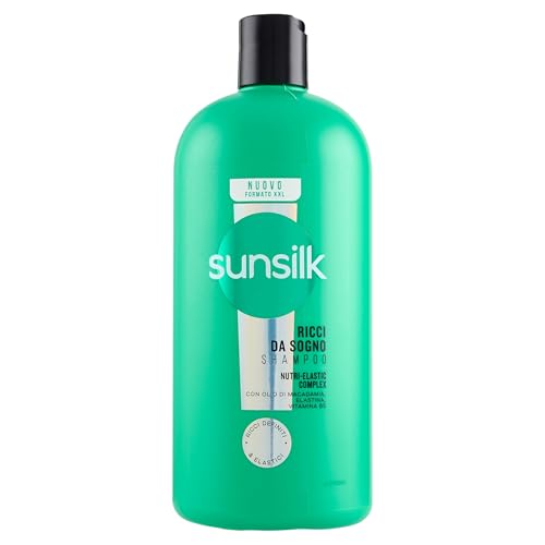 Sunsilk, Shampoo Ricci da Sogno, Shampoo per Capelli Ricci Definiti ed Elastici, Formula Arricchita con Nutri-Elastic Complex 250ml con Olio di Macadamia, Elastina e Vitamina B5, Formato XXL 810ml