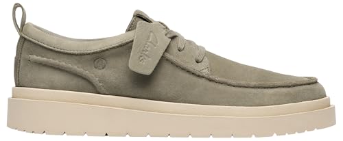 Clarks Polden Moc, Hombre, Gamuza Salvia, 44 EU
