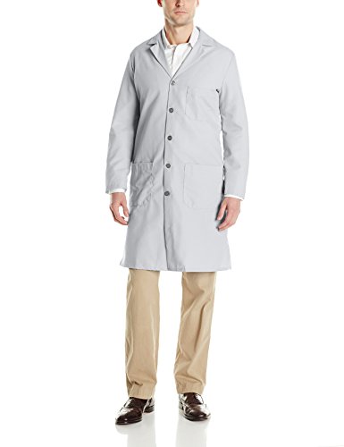 Red Kap Men's Exterior Pocket Original Lab Coat, Light Grey, 44