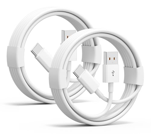 Eettvekd Car Carplay Cable for iPhone 17/16/15, USB A to USB C Cable 3A Fast Charging USB C Charger Cord for iPhone 17 16 15 Pro/Pro Max/Plus, iPad Air 4/5/6th Gen Car Charger Cord(2Pack 3FT,White)