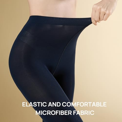 Image of MANZI Microfibre Tights for Women, Semi Opaque Solid Colored Footed Pantyhose 70 Denier