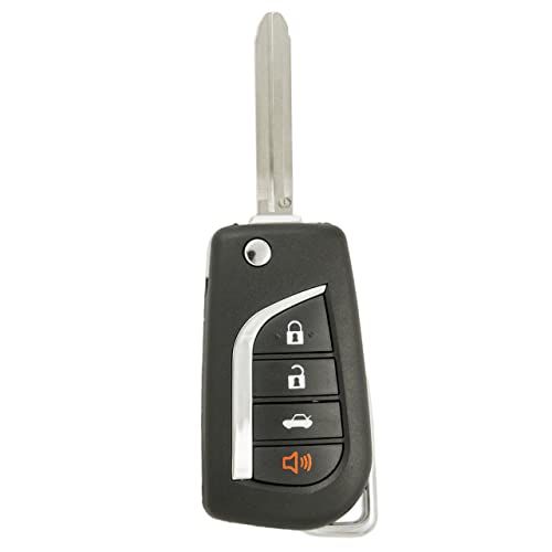Keyless2Go Replacement for 4 Button Remote Flip Key Toyota HYQ12BBY 89070-06500 G Chip