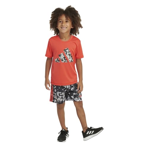 Image of adidas boys Short Sleeve T-shirt and Printed Shorts 2-piece Set