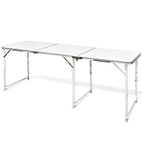 vidaXL Mesita Plegable Picnic Portátil Aluminio 180x60 cm Mesa Camping Jardín
