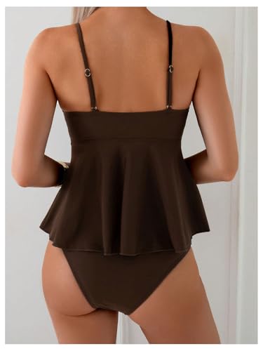 GORGLITTER Women's High Waisted Thong Tankini Swimsuits Metal Shell Bathing Suit Summer Beach Vacation Swim Wear 20253