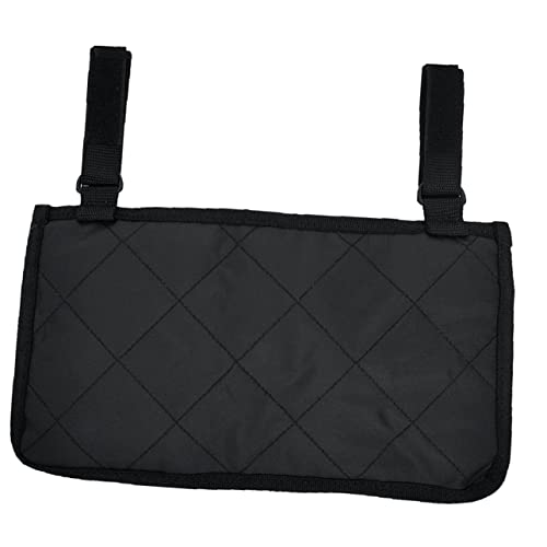 NULYLU 車椅子収納バッグ アームレストポーチ付き ポータブルキャリーポーチ のための反射ストリップ付き ブラック 電動車椅子と 用