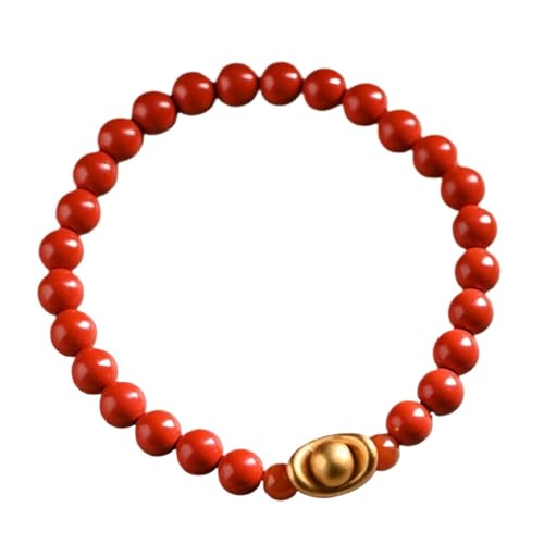 Bracelet cinabre porte-bonheur lingot doré à offrir en cadeau