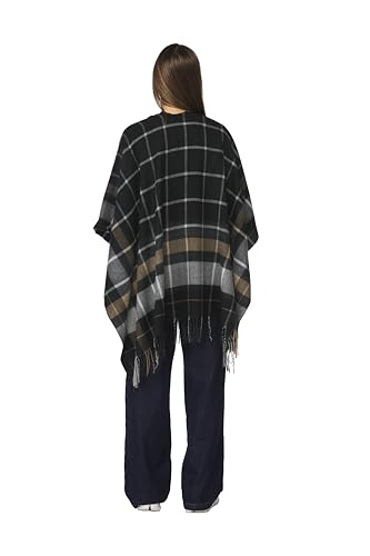 Image of Women's Shawl Wrap Poncho Ruana Cape Cardigan Sweater Open Front for Fall Winter Spring
