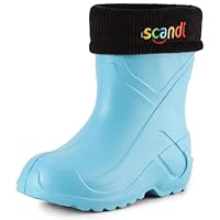 Ladeheid Children's Girl's Boy's EVA Extra Light Wellington Boots Rainy Wellies Rain Boots LA-763 (Turquoise306c/Black, 7 UK Child)
