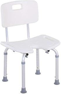 HOMCOM 8-Level Height Adjustable Bath Stool Spa Shower Chair Aluminum w/ Non-Slip Feet, Handle for the Pregnant, Old, Injured