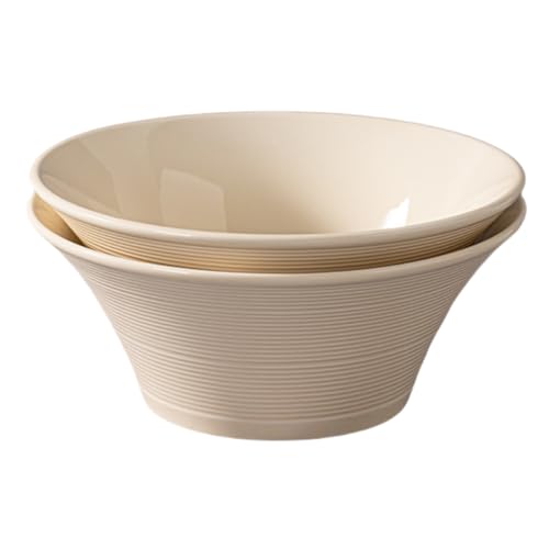 Image of RRMMAN 8 Inch Large Noodle Bowl Ceramic Japanese Ramen Bowl Set of 2, Dishwasher Safe for Udon Soba Noodle, Salad Pasta, Deep Soup Bowls, Speckled Light Gray