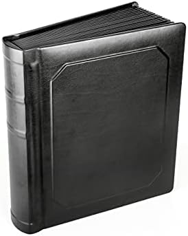 Professional Leatherette Bound Slip-in Photo Album, Holds 30 8x10 Photos (15 Page), Black
