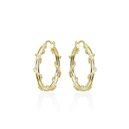 Sterling Silver Chain Wrap Click-Top Hoop Earrings, 15mm-30mm2