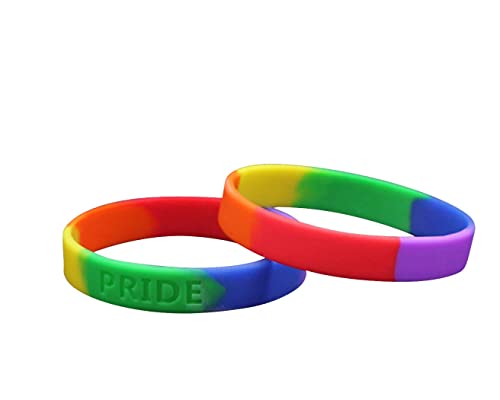Fundraising For A Cause | Rainbow Silicone Gay Pride Bracelets - Adult Pride Bracelet - LGBTQ+ Bracelet for Women & Men (Pack of 1)